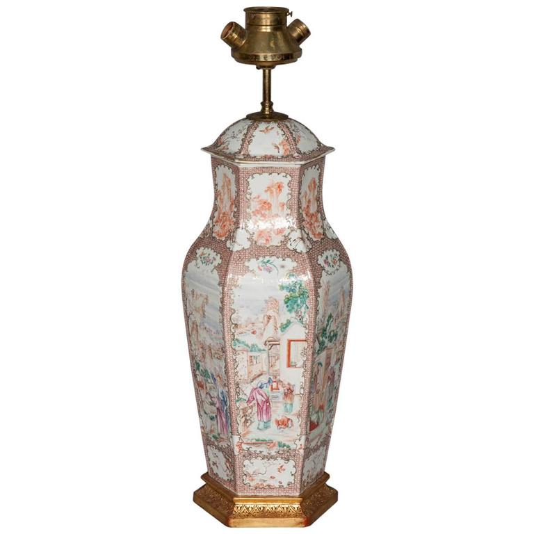 18th Century Chinese Mandarin Vase / Lamp For Sale at 1stdibs