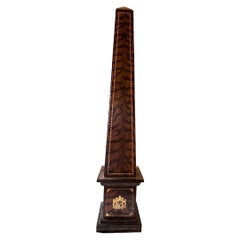 Vintage Maitland Smith Classic Tooled Leather Obelisk