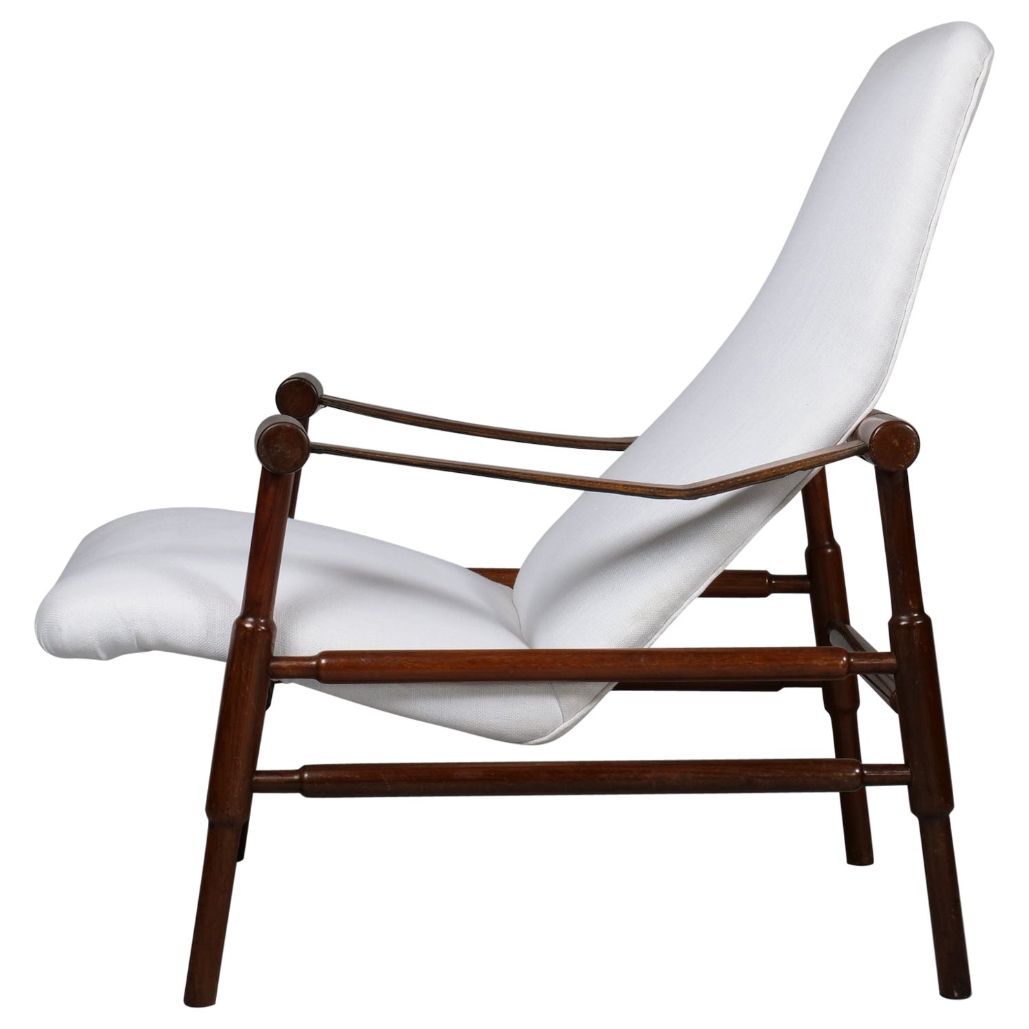 Fin Juhl style armchair adjustable seat For Sale