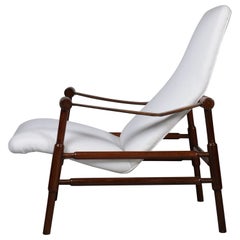 Retro Fin Juhl style armchair adjustable seat