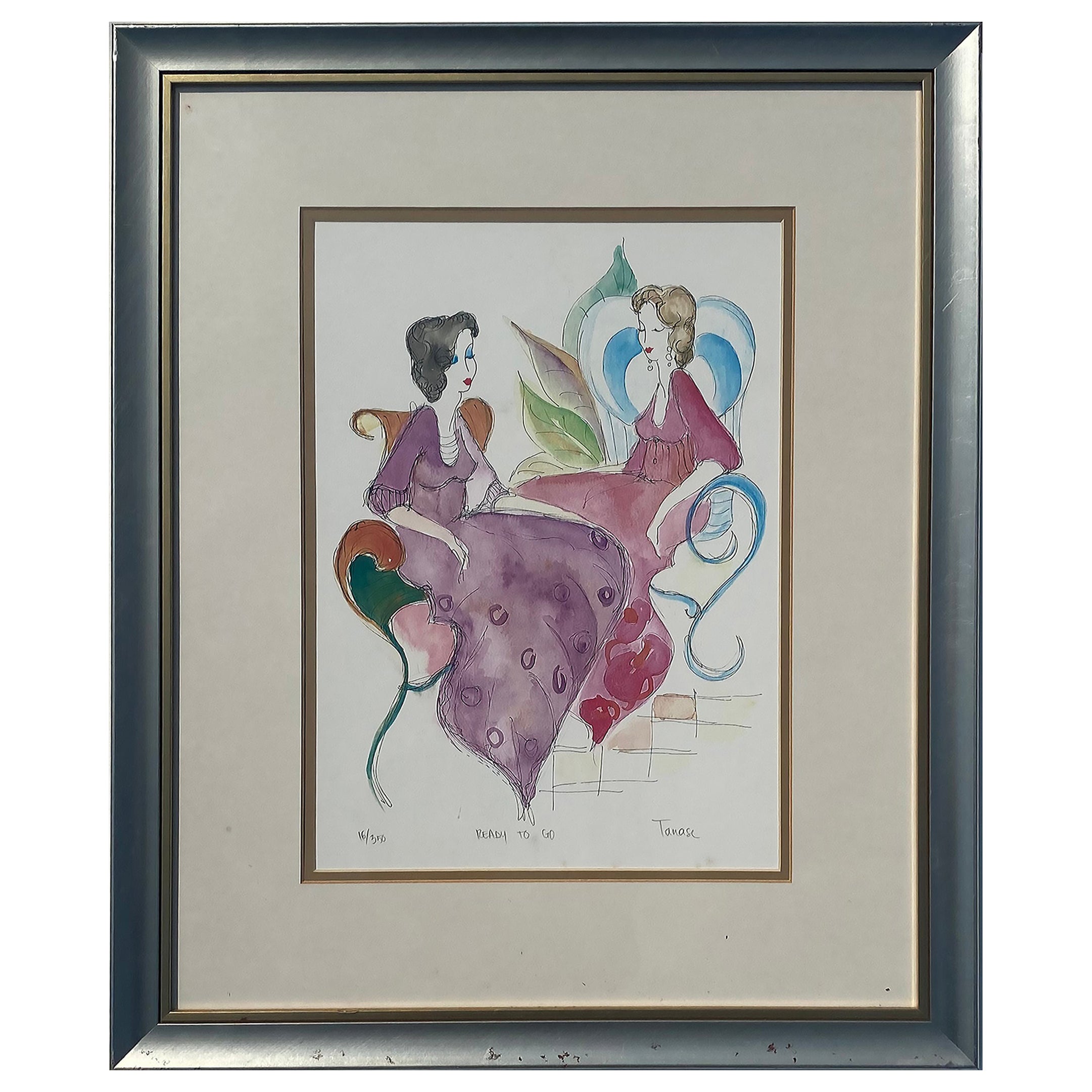 "Ready to Go" Framed Color Lithograph by Tanase, Pencil Signed & Numbered 16/350 For Sale