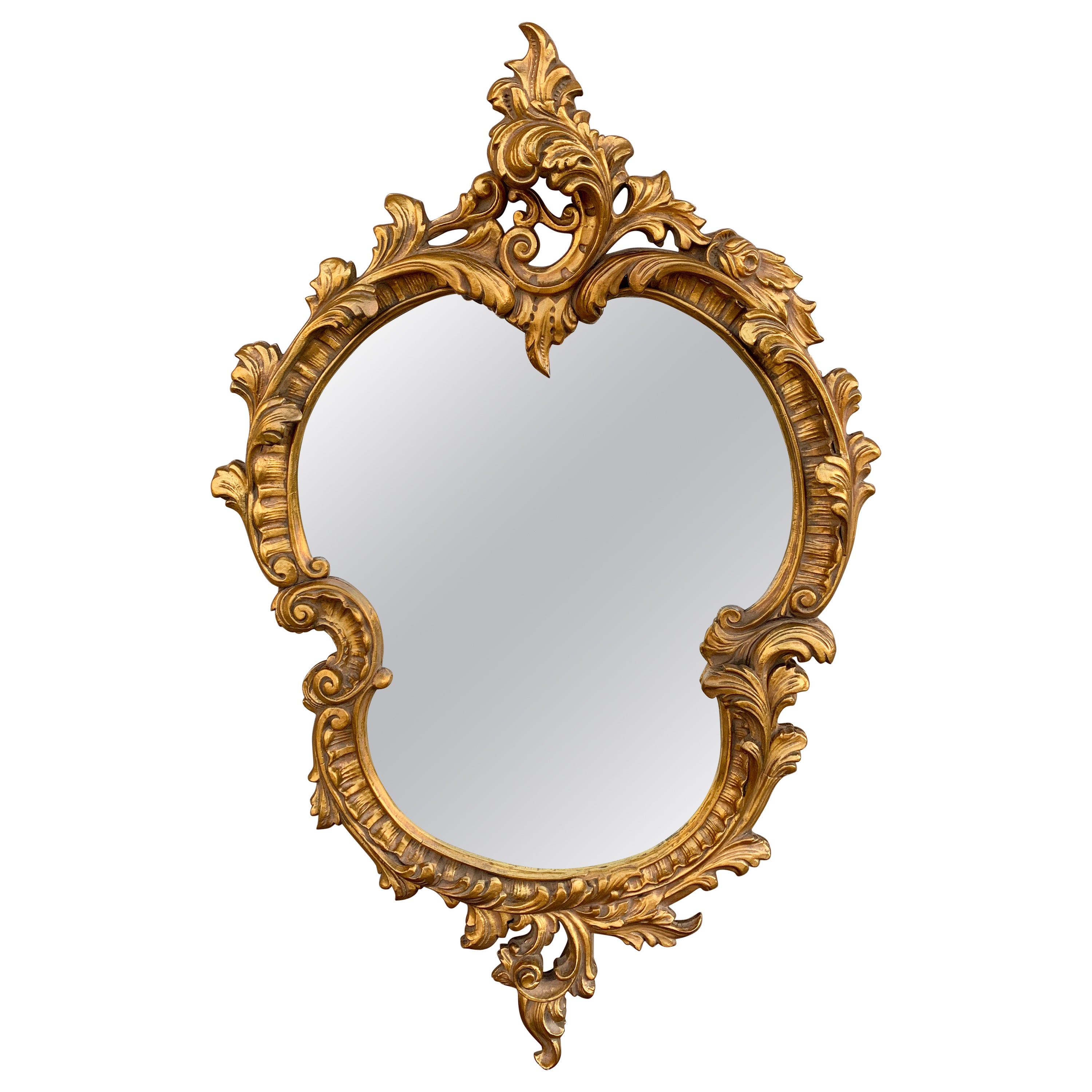 Louis XV Cartouche Rococo Baroque Gilt Wood Mirror