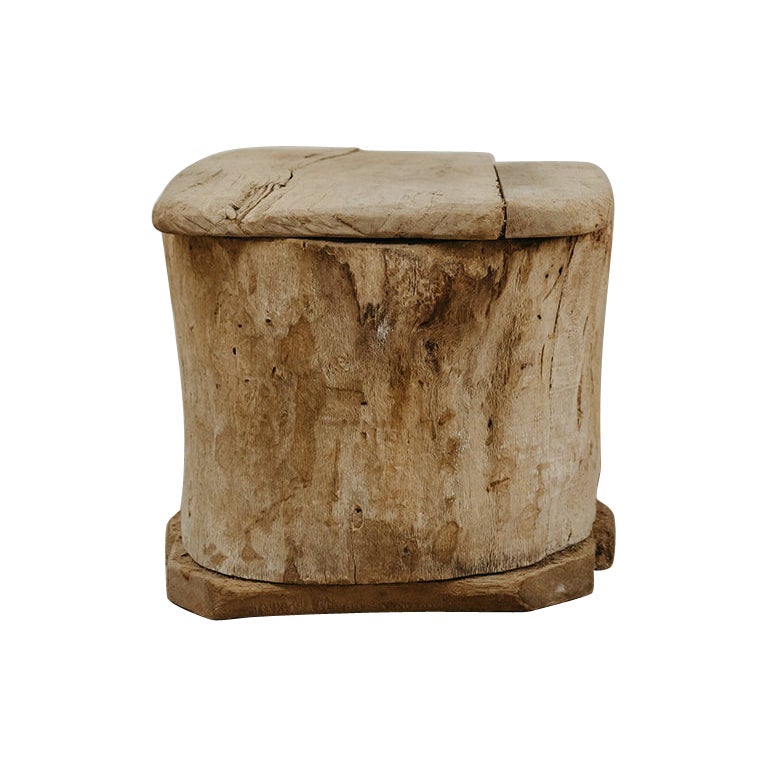 19th century dug out log basket/stool ...  For Sale