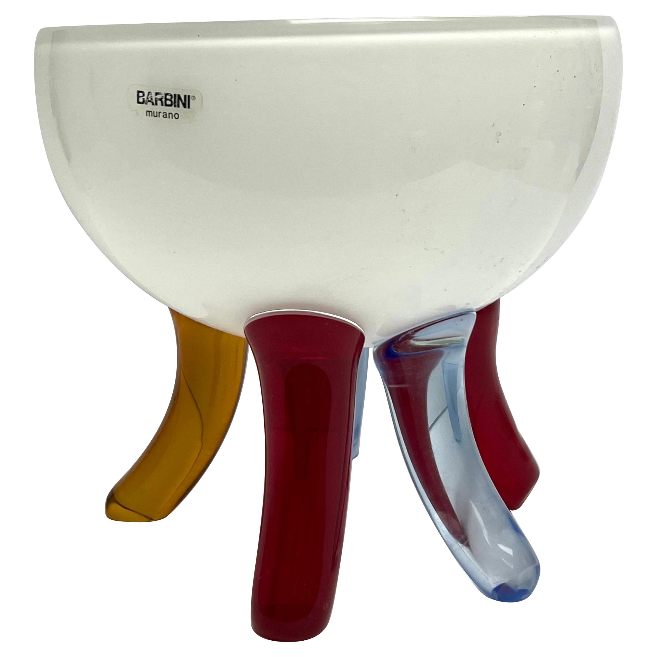 Barbini Murano Art Glass Post Modern Color Sculpture  Bowl For Sale