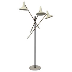 Rare lampadaire orientable Stilnovo Italia des années 1950, marqué