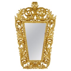 Antique 18th century carved Italian rococo giltwood mirror