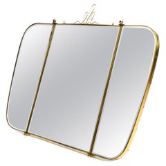 Retro Large three-part folding 1950s table or wall mirror from Münchner Zierspiegel
