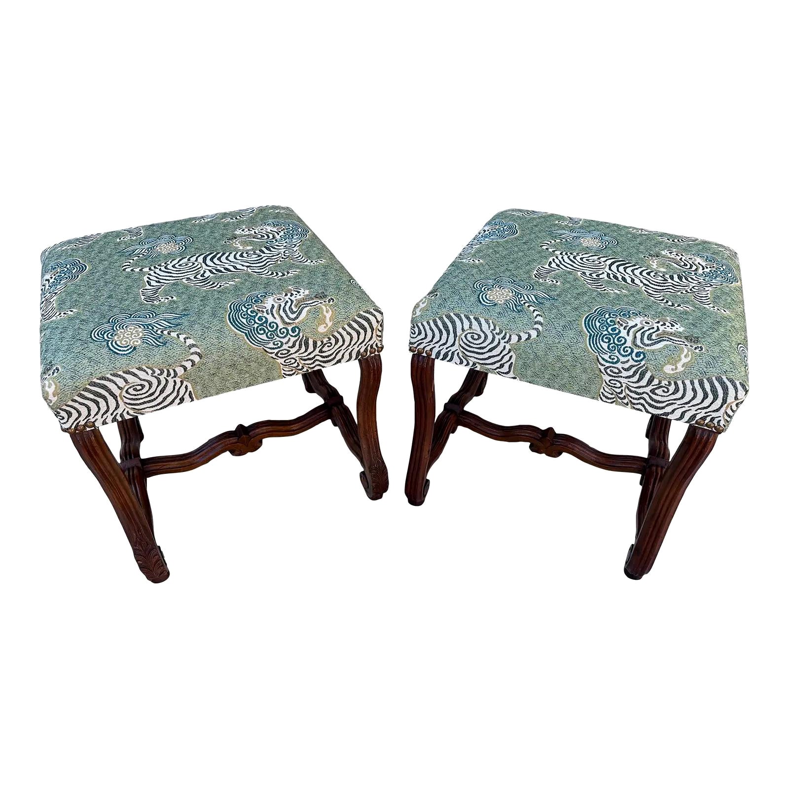 Newly Upholstered French Benches For Sale