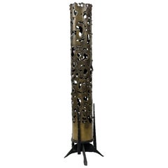 Chandelier brutaliste bronze