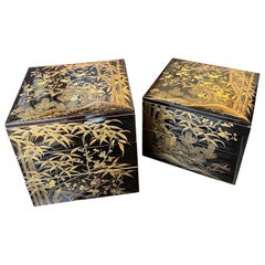 Antique Japanese  Lacquer Stacking Box, Jubako, Japan, Meiji Period, 19th c