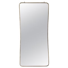 Vintage Fontana Arte, Large Brass Framed Mirror