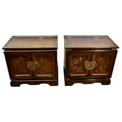 A Superb Pair of Chinoiserie Decorated Side Cabinets.    
