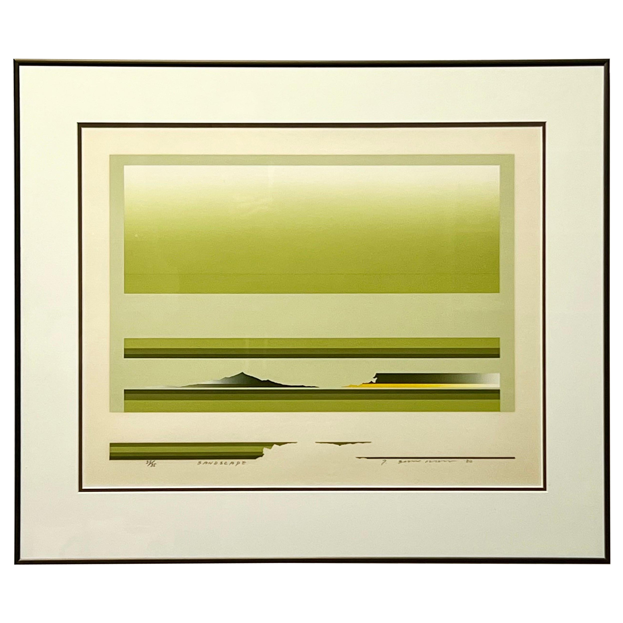 Tetsuro Sawada Silkscreen ‘Sandscape’ c1980 Japan  For Sale
