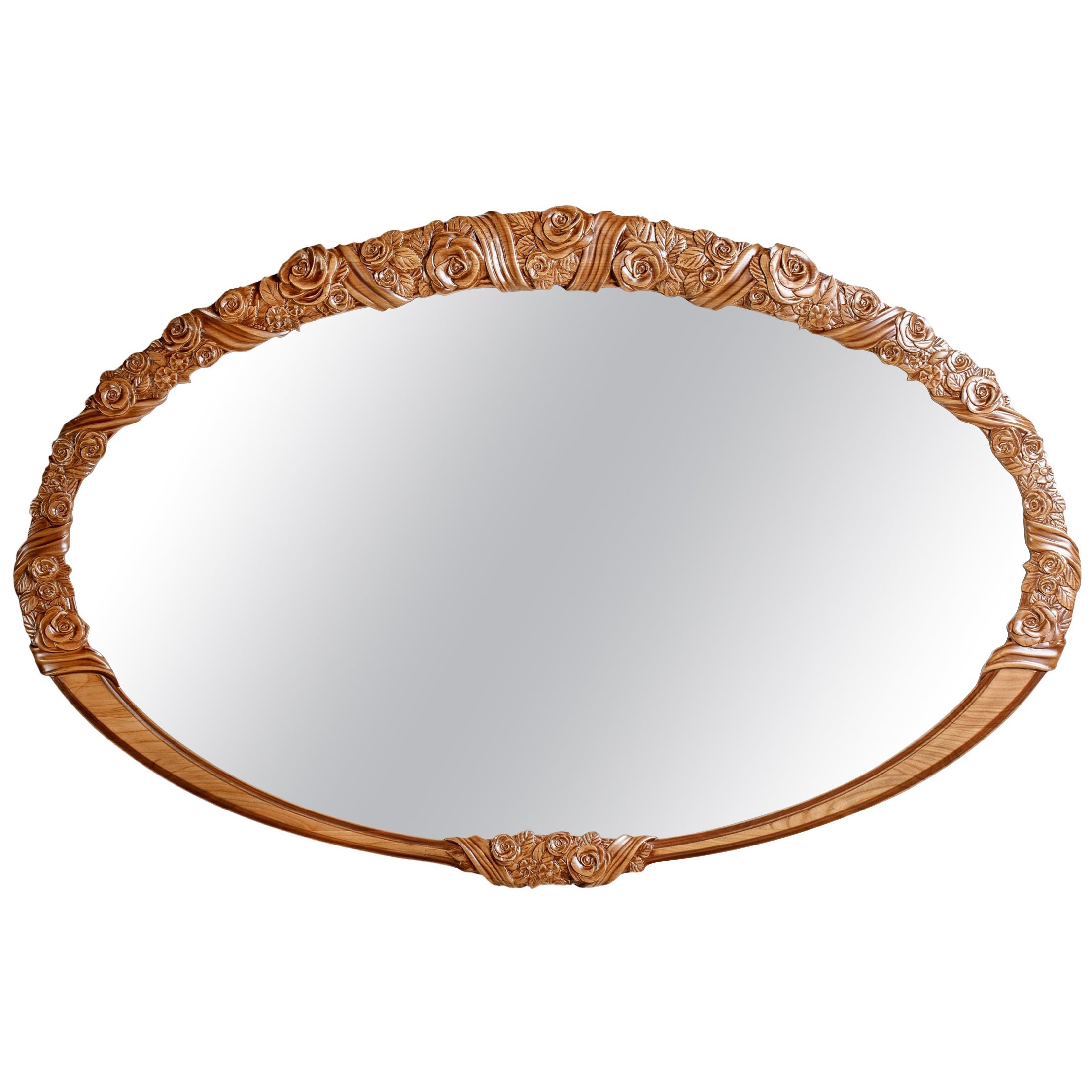 Contemporary Style Carved Delano II Solid Wood Mirror For Sale