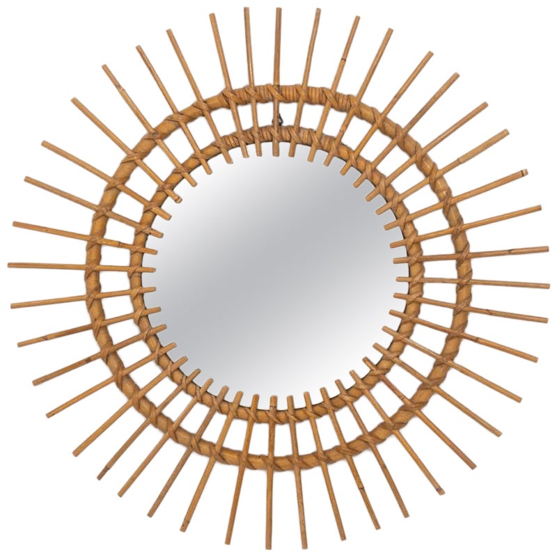20th Century French Bamboo Mirror