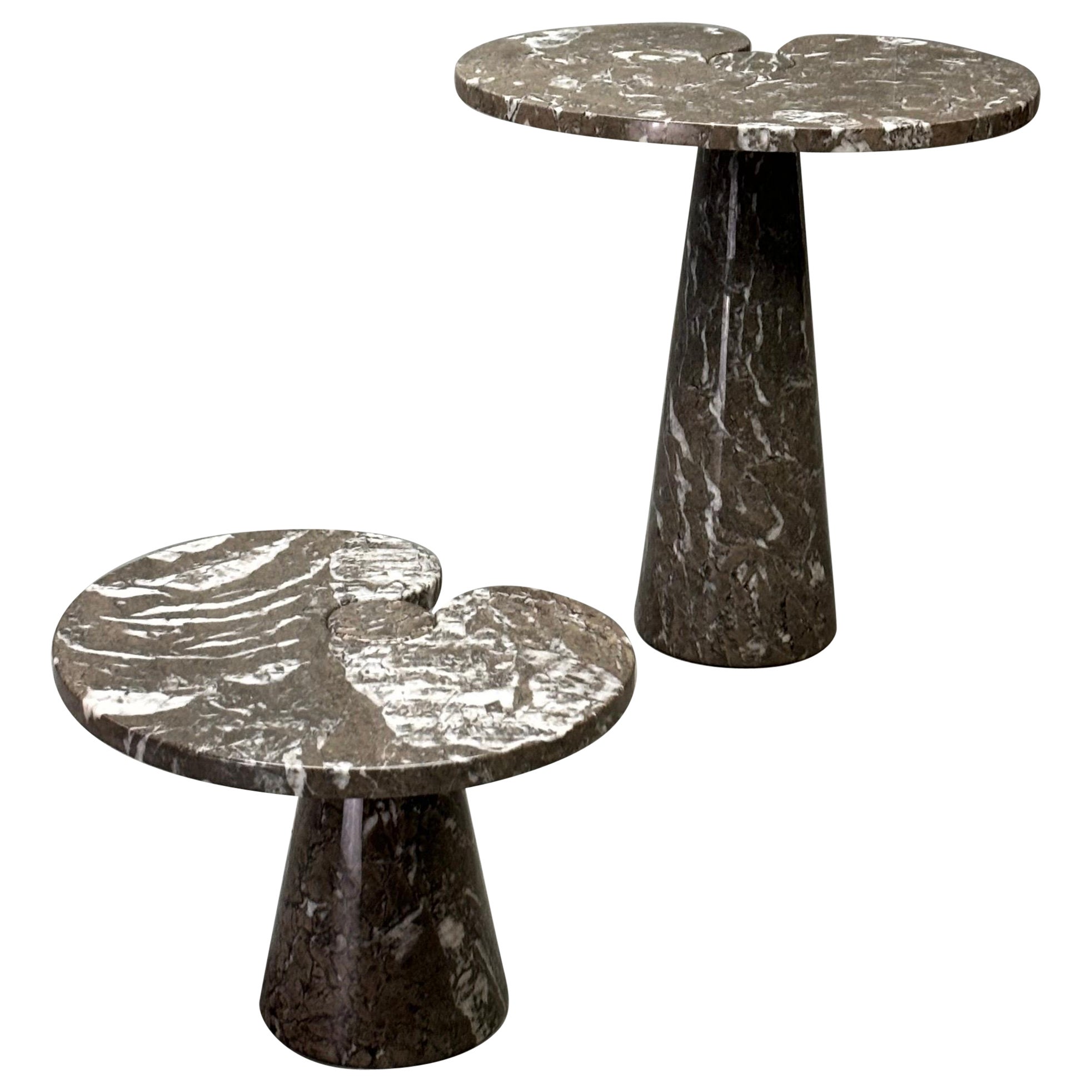 Tavolini in marmo modello "Eros" originali di Angelo Mangiarotti, 1970s