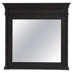 19th Century French Wood Black Patinated Mirror