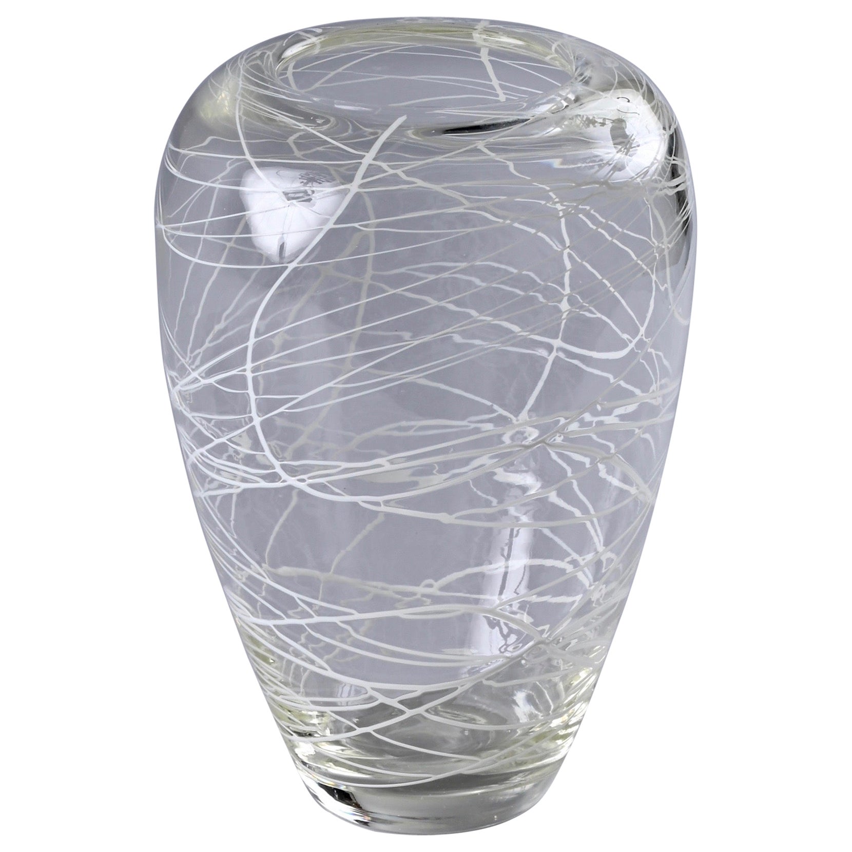 Decorative Vase in Crystal Murano Glass, Italy, Scarpa, 1970s For Sale