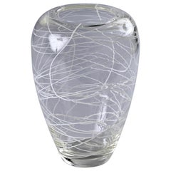 Retro Decorative Vase in Crystal Murano Glass, Italy, Scarpa, 1970s