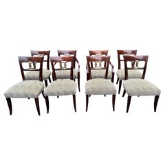 Antique Elegant Set of 8 Biedermeier Style Dining Chairs by Baker