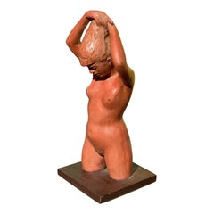 Vintage Joe Brown, 1909-1985, Figurative Nude Clay Sculpture