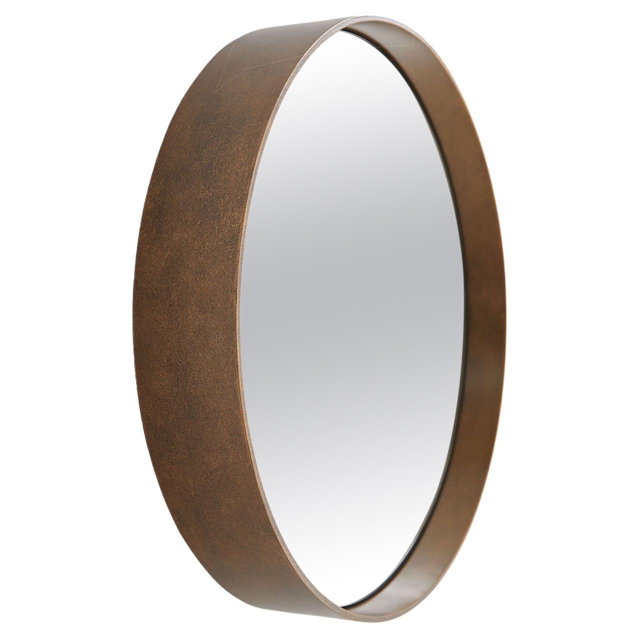 Dorian Gray Round Coppery Mirror For Sale