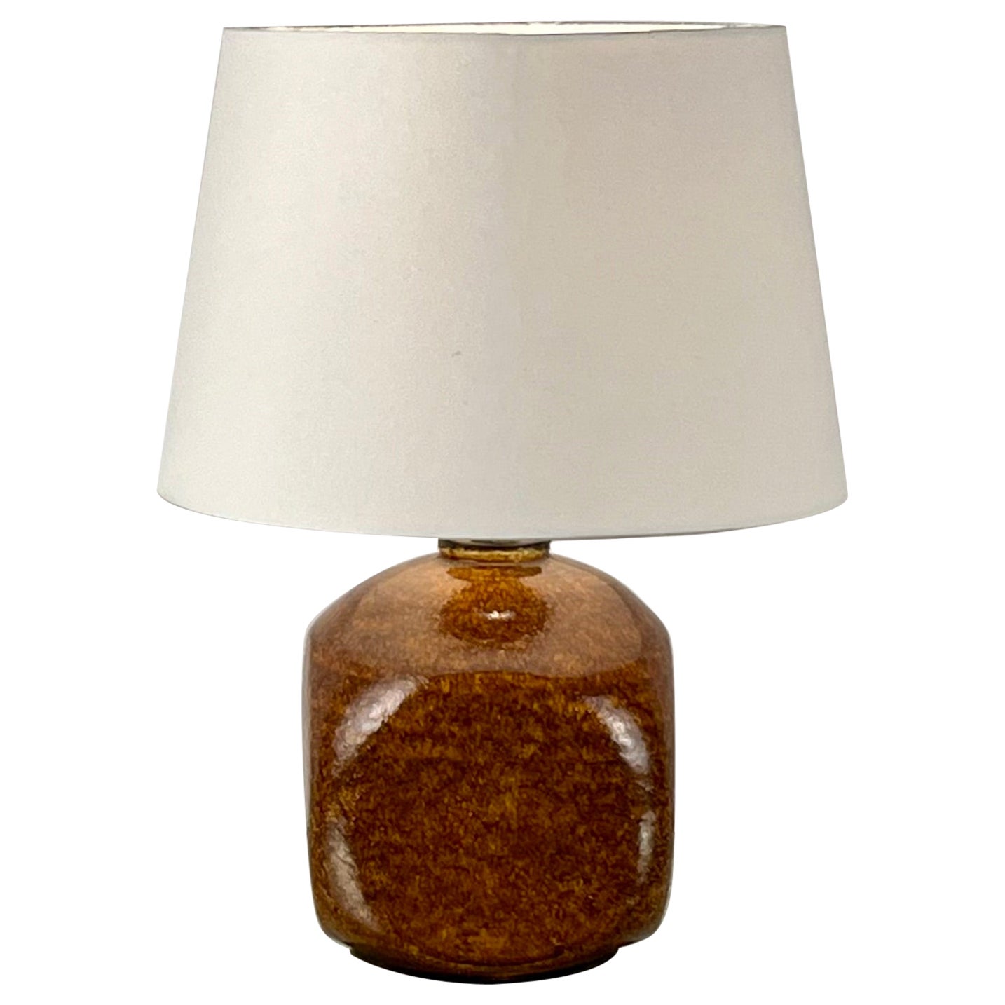 Chic Glazed Ceramic Desk Lamp by Accolay, France For Sale