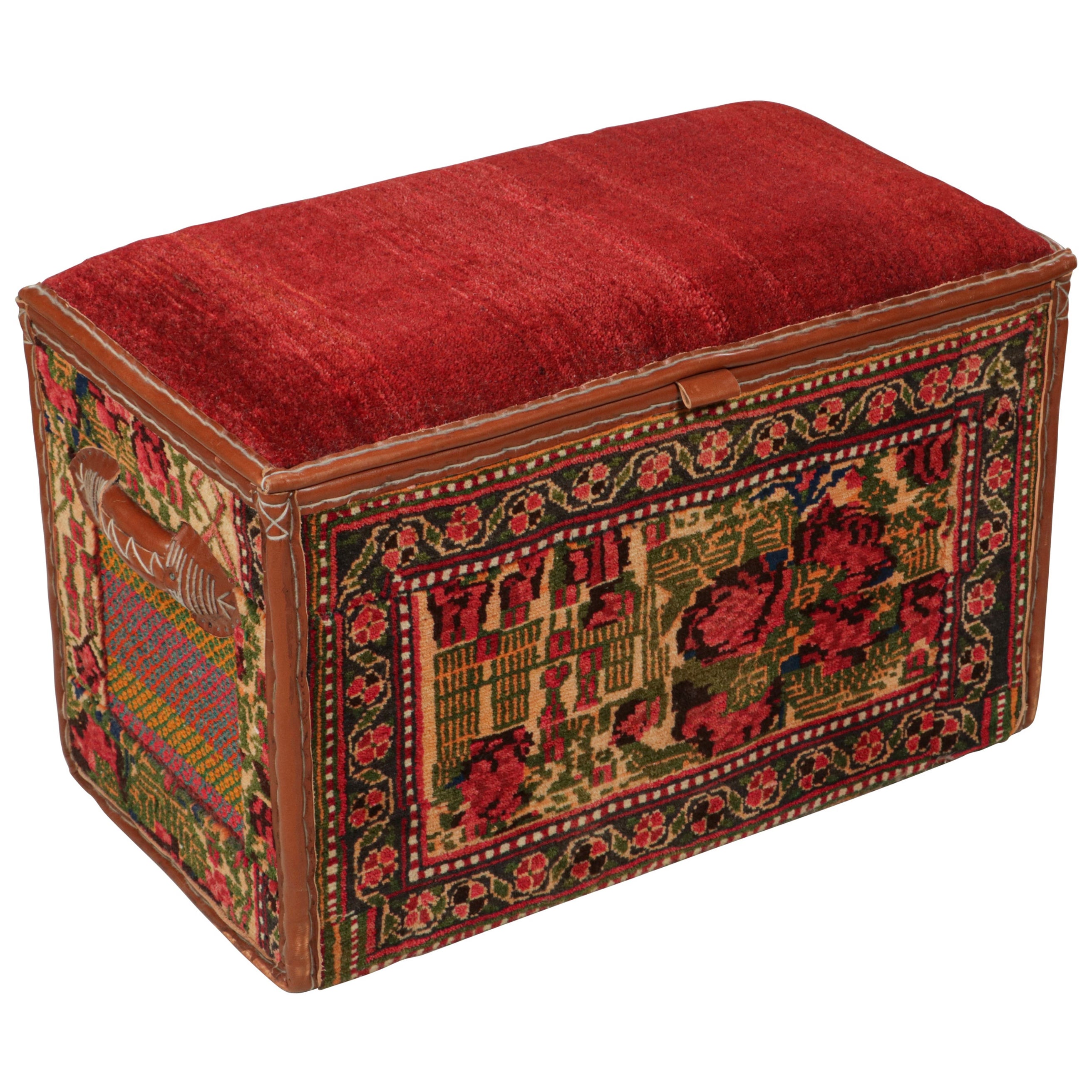 Rug & Kilim’s Persian Tribal Storage Chest with Colorful Geometric Patterns For Sale