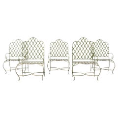 Set di cinque sedie da giardino a reticolo in ferro in stile Rose Tarlow