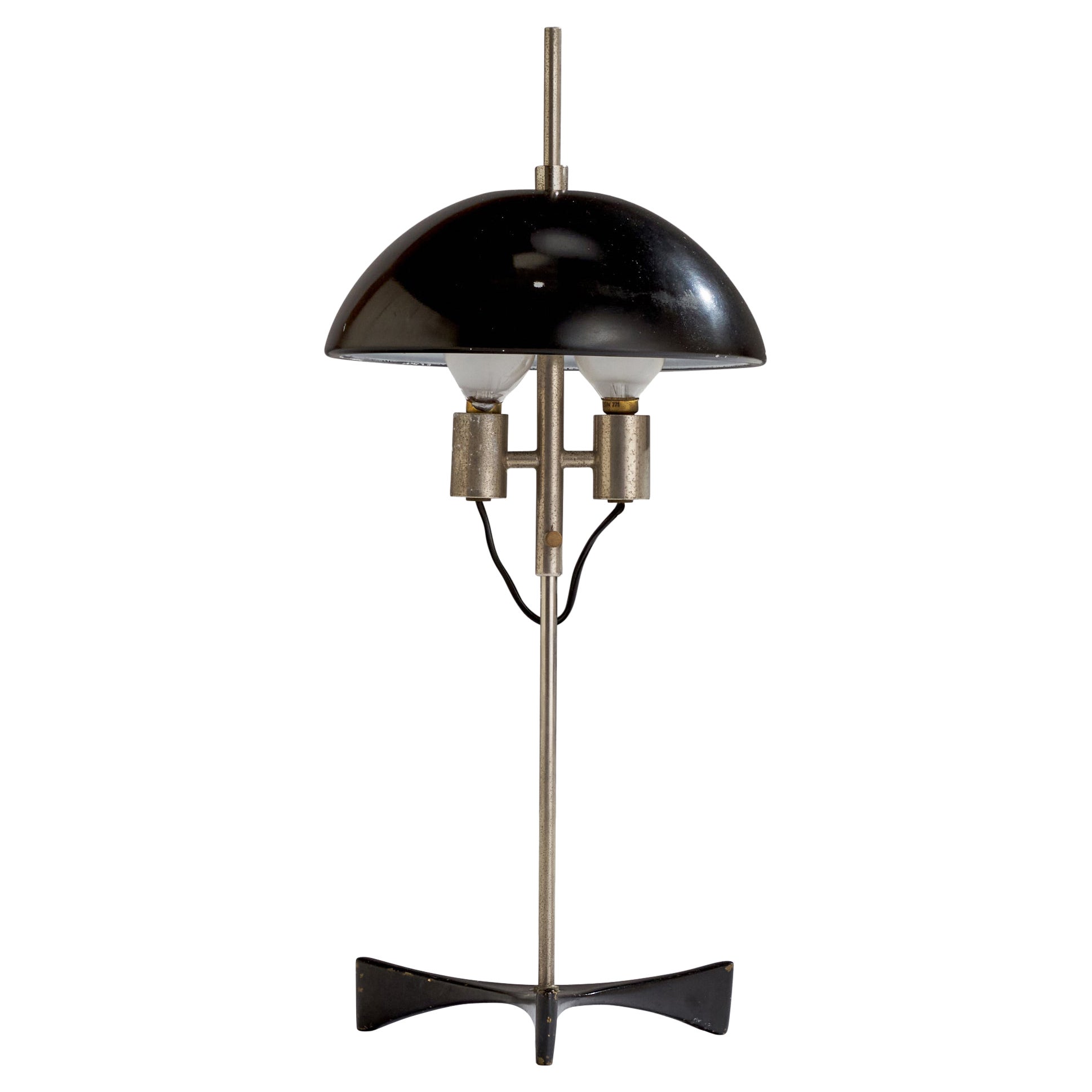 Italian Designer, Table Lamp, Steel, Metal, Italy, 1950s For Sale