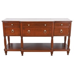 Antique Baker Furniture Italian Provincial Mahogany and Burl Wood Sideboard, Refinished