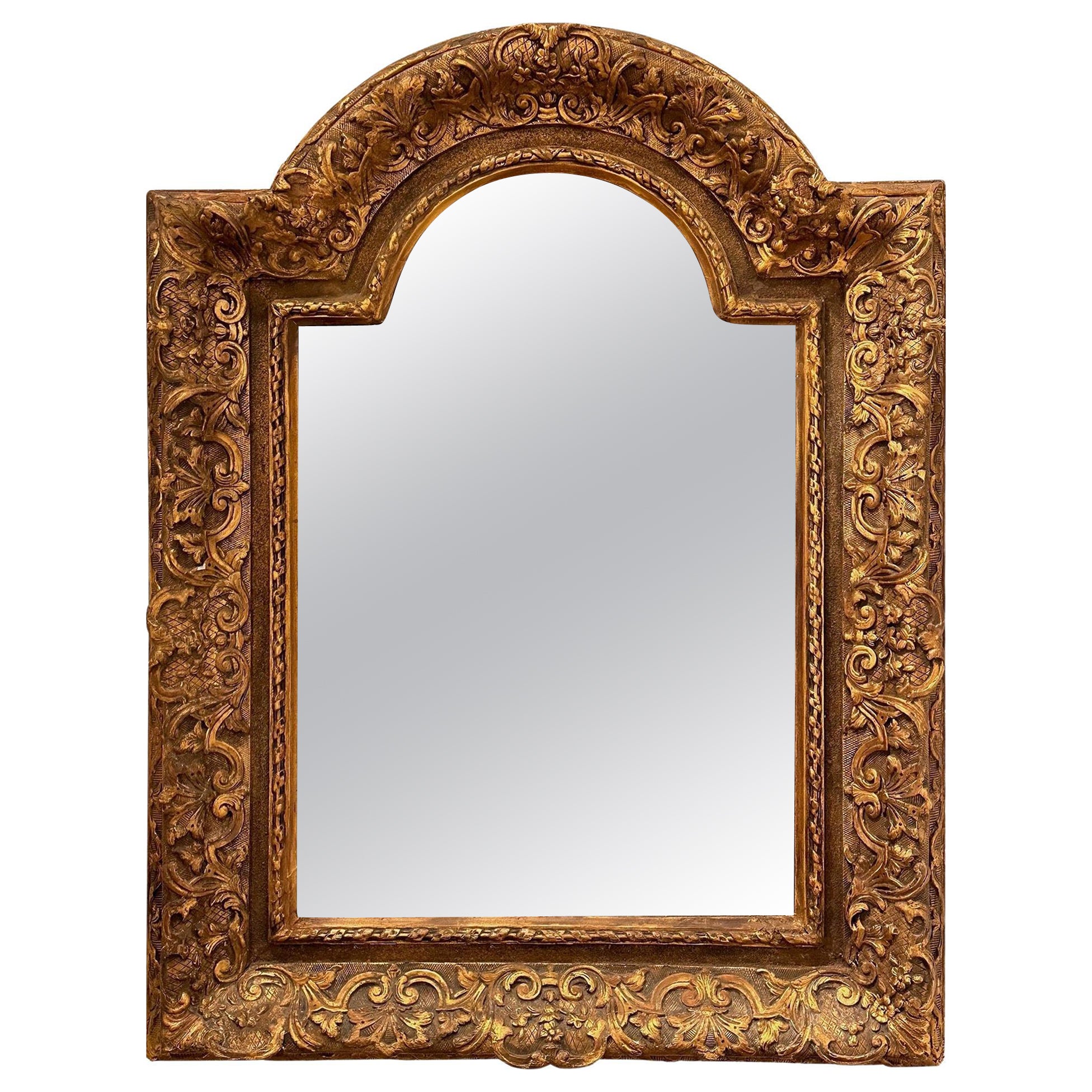Miroir du 18e siècle, verre remplacé en vente