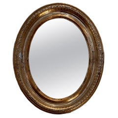 Kleiner ovaler Spiegel aus dem späten 19.