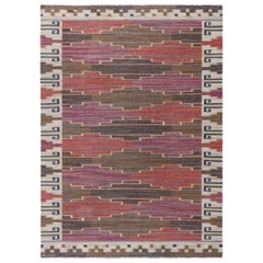 Vintage Swedish Flat Woven Rug by Marta Maas Fjetterstrom