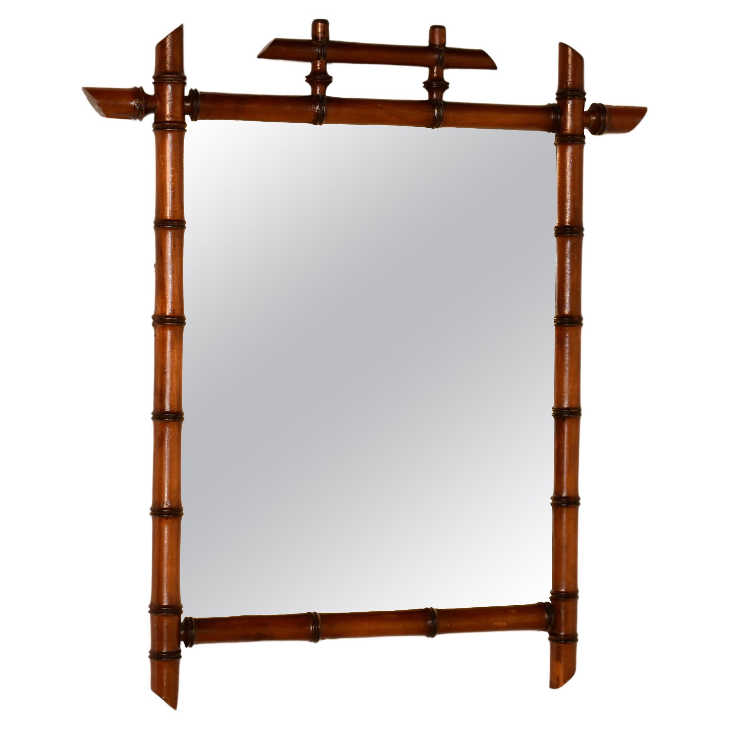 Late 19th Century Faux Bamboo Wall Mirror