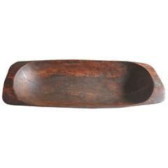 19th Century Early Hand-Carved Dough Bowl
