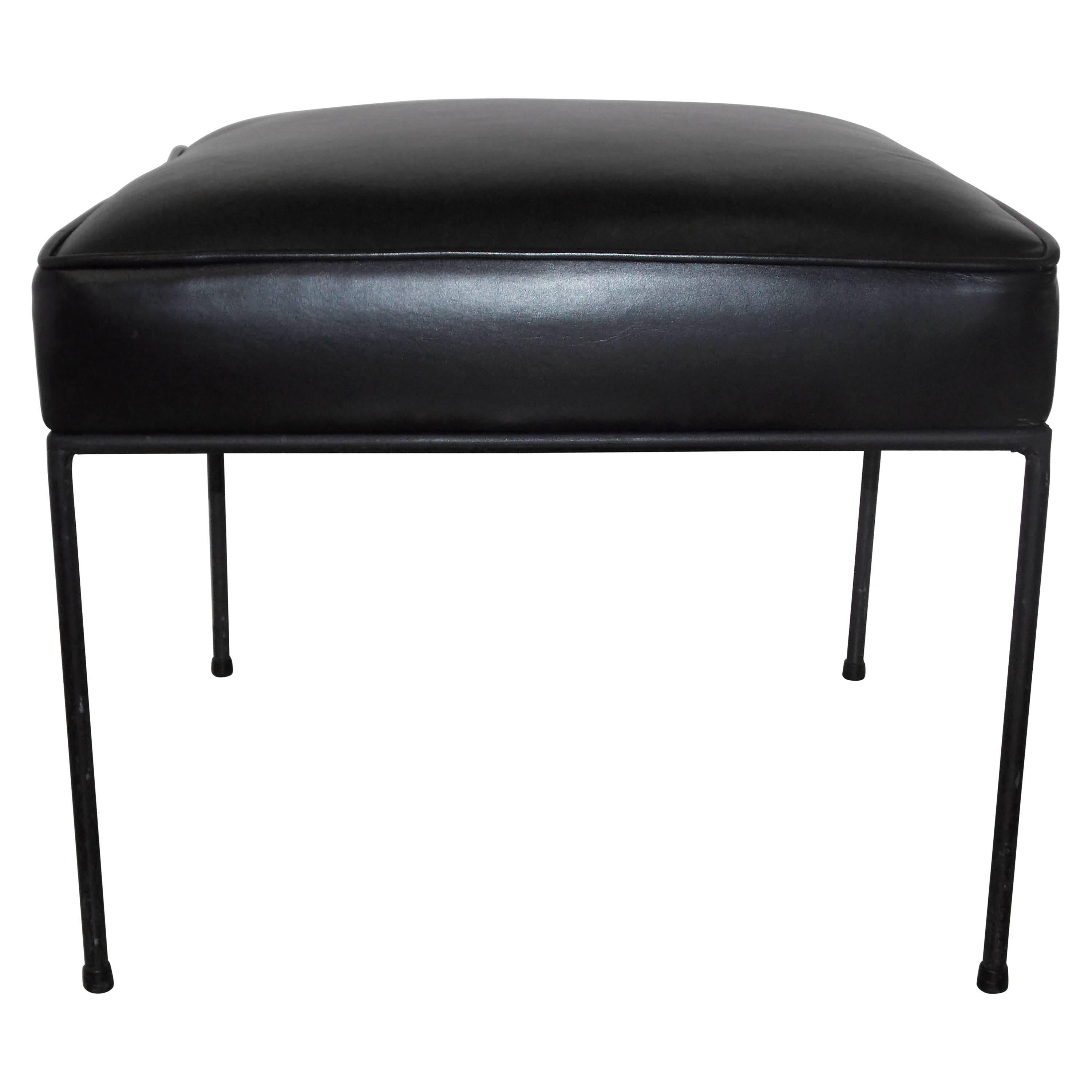 Paul McCobb Leather Occasional Stool or Ottoman