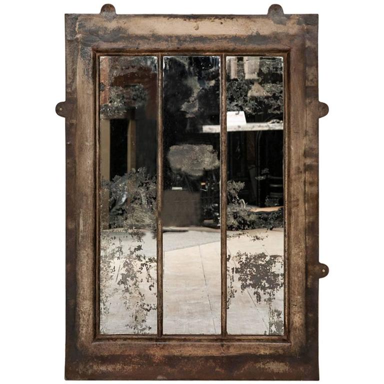 Antique Cast Iron Wall Mirror at 1stDibs