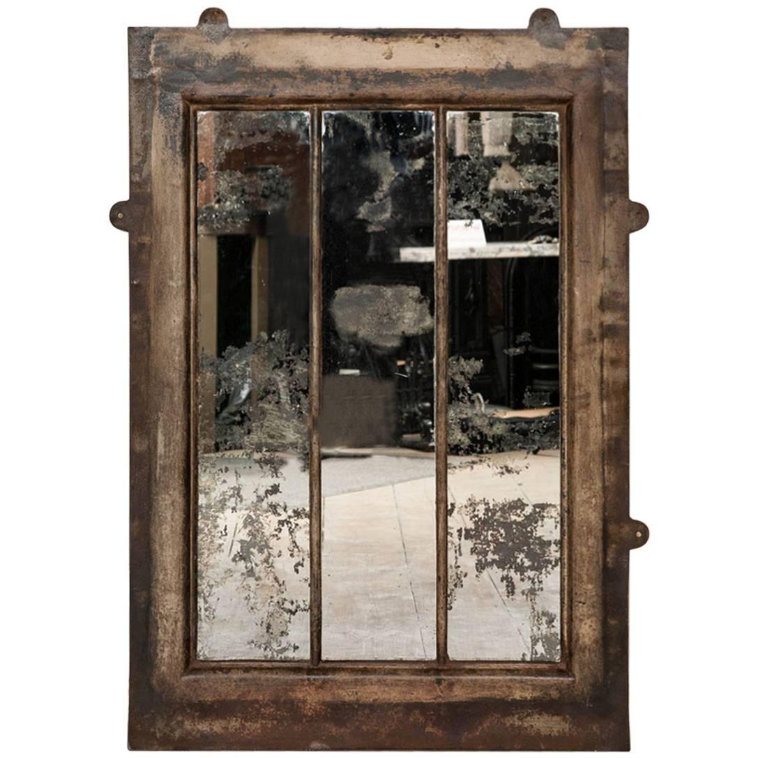 Antique Cast Iron Wall Mirror at 1stdibs
