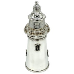 Silverplated Lighthouse Form Cocktail Shaker by James Deakin & Sons
