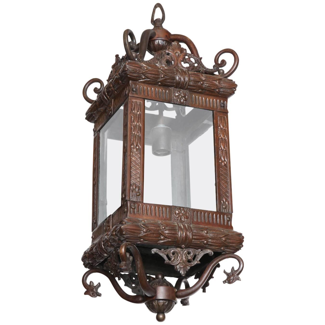 Late 19th Century English Bronze Lantern For Sale