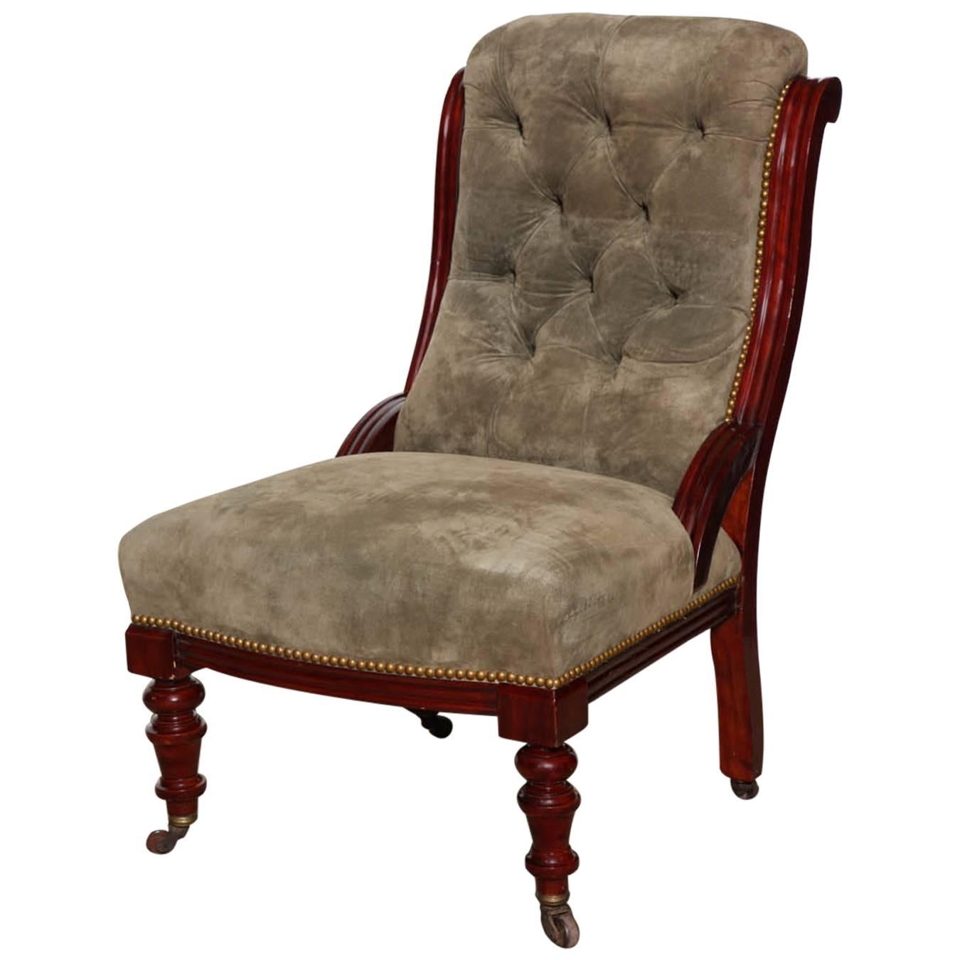 Mid-19th Century English, Mahogany Slipper Chair