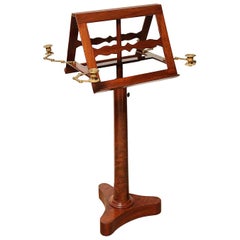 Early 19th Century French, Mahogany, Adjustable Height, Two-Sided Music Stand