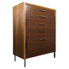 Mid Century Modern Highboy Walnut & Oak Dresser by Lane Furniture, c1960s