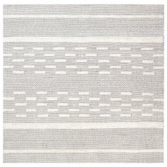 Bauer Kollektion Geometrisch Beige Schwarz Handgefertigte Wolle von Teppich Doris Leslie Blau
