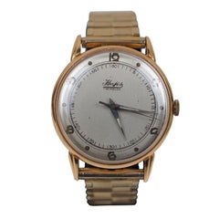 Rare Used Art Deco Hafis Incabloc 18K Gold Mechanical Wrist Watch