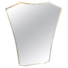 Used 1960s Mid-century Modern Brass Italian Wall mirror in the manner of Gio Ponti