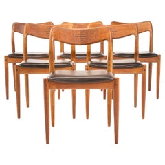 Retro Set of 6 Dining Chairs by Johannes Andersen for Uldum Mobelfabrik, Denmark, 1960