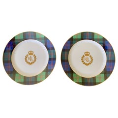 Ralph Lauren Knockhill Tartan Plaid Luncheon Plates, Pair