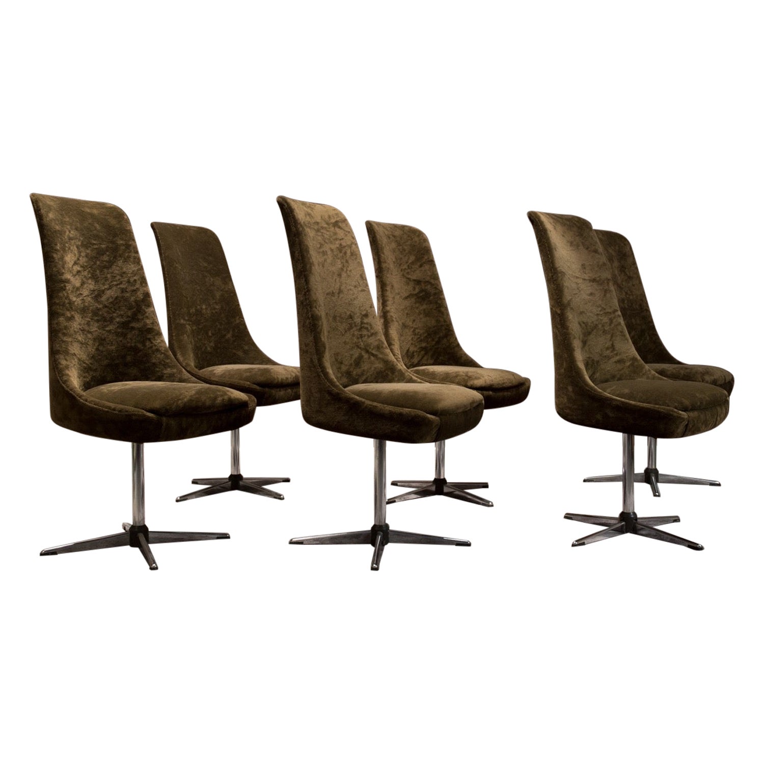 Gastone Rinaldi Set Italian Swivel Chairs For Sale